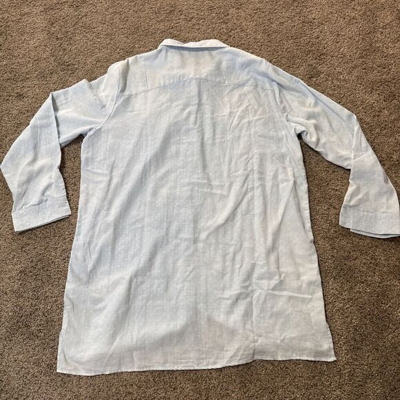 Lime Blue Lightweight Shirt Womens Large‎ Chambray Long Sleeve Button Down Tunic - Picture 10 of 10